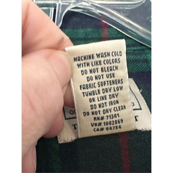 LL BEAN LARGE Men's Traditional Fit Cotton Plaid Shirt Button Up Green - Picture 8 of 10